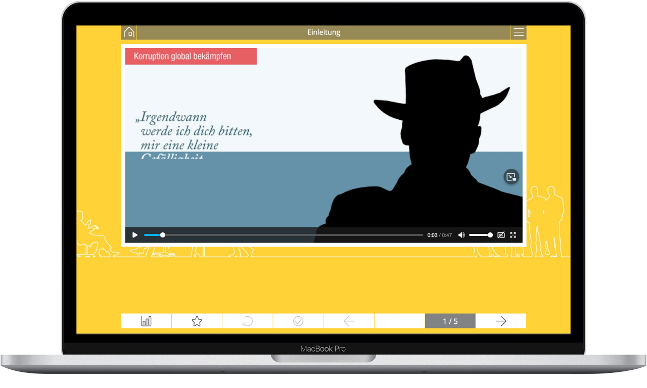 Screenshot: Vertonte Animation aus dem E-Learning Kurs Anti-Korruption